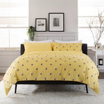 Honey Bee Yellow 200 Thread Count Cotton Rich Reversible Duvet Cover Set | Single | Yellow