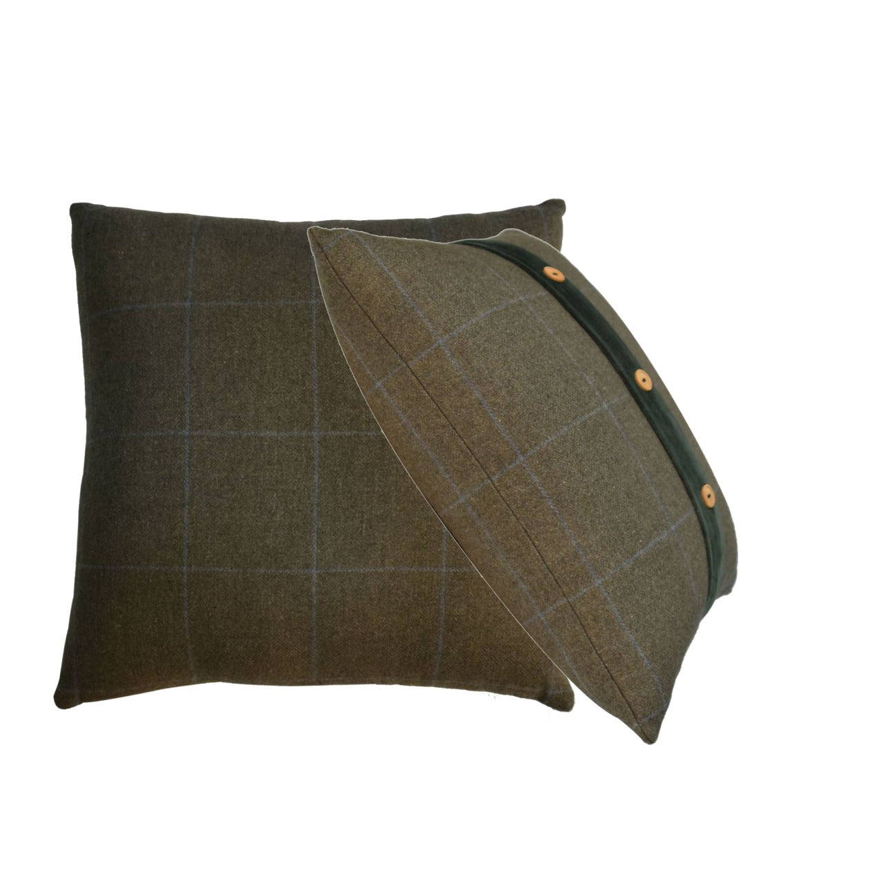 Artisan Furniture Quinn Cushion Set Of 2 – Green Olive Tartan & Green Velvet