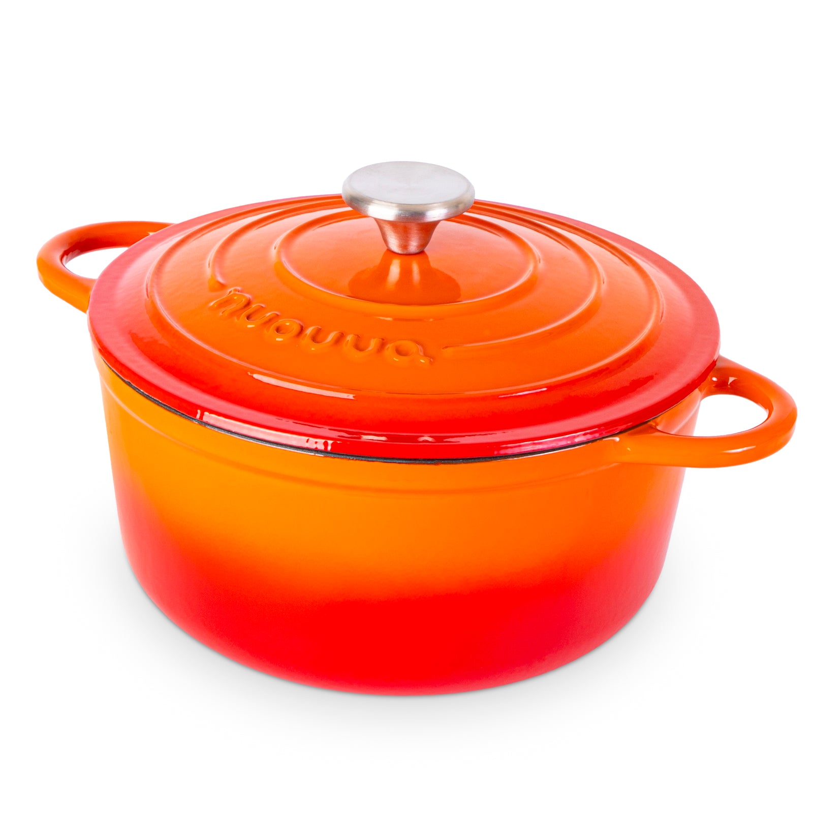Cast Iron Dutch Oven With Lid Casserole - 24cm (4.7l) | Orange