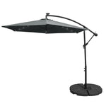 3m Led Cantilever Parasol With Fan Base | Grey