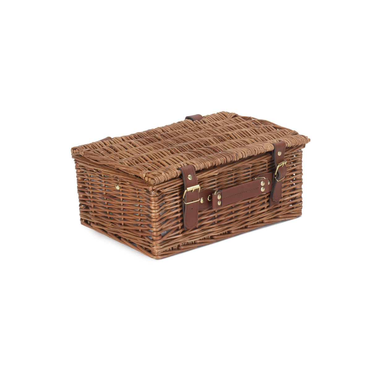 Green Tweed Classic Picnic Wicker Basket | 2 Person | Green