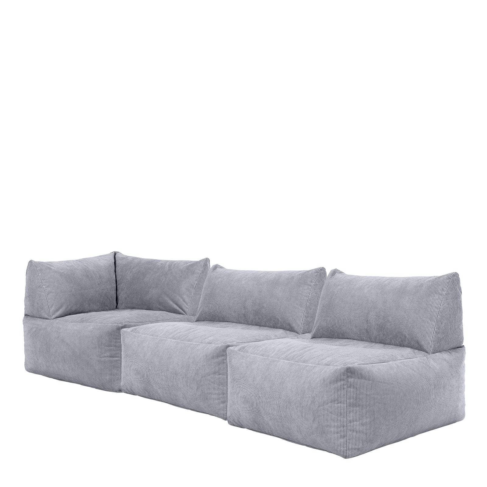 Tetra Cord 3pc Corner Sofa Set | Charcoal