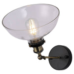 Industrial 1-light Armed Sconce With Clear Glass Shade
