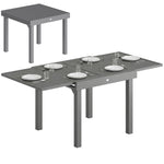 Extending Garden Table For 4-8, Aluminium Outdoor Table, Dark Grey