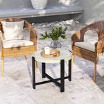 60cm Round Garden Table, Light Grey