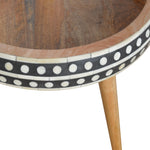 Solid Mango Wood Small Dotted End Table