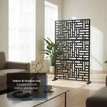Metal Outdoor Privacy Screen 90cm X 180cm - Maze | 180cm x 90cm | Black