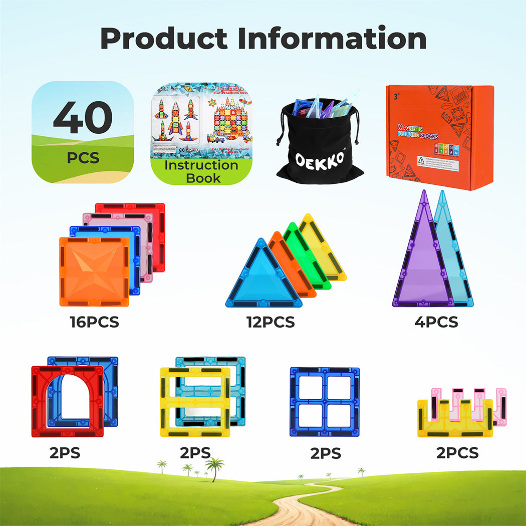 Kids Magnetic Building Blocks Magnetic Tiles Educational Construction Toy | Multi Colour