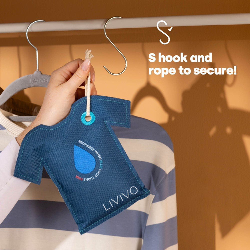 Livivo Hanging Reusable Wardrobe Dehumidifier Bags Pack Of 2