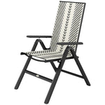 Outdoor Rattan Folding Chair, 5-position Backrest