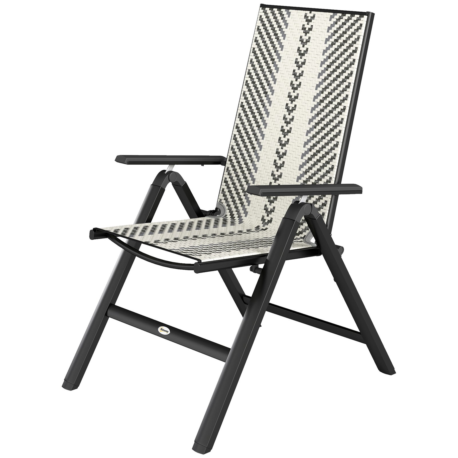 Outdoor Rattan Folding Chair, 5-position Backrest