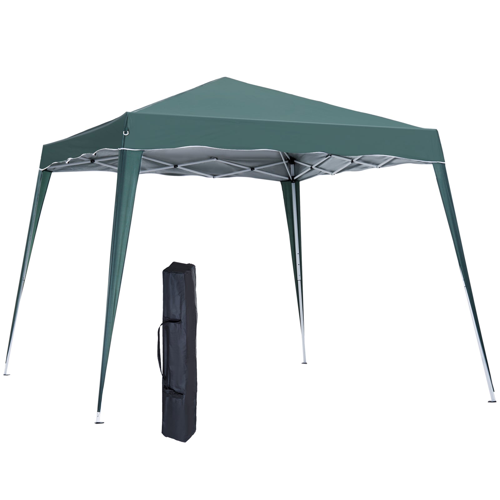 Slant Leg Pop Up Gazebo With Carry Bag, Height Adjustable | Green