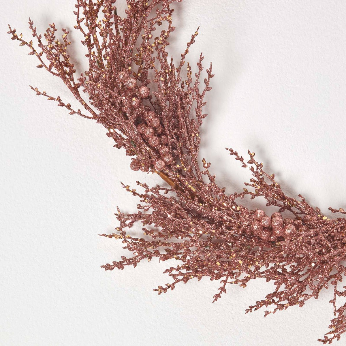 HOMESCAPES Glitter Rose Gold Christmas Wreath