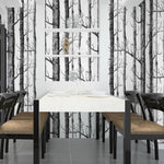 Removable Fabric Birch Tree Wallpaper Roll