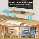 Computer Desk Home Office Table With Storage Shelves Monitor Stand | Oak