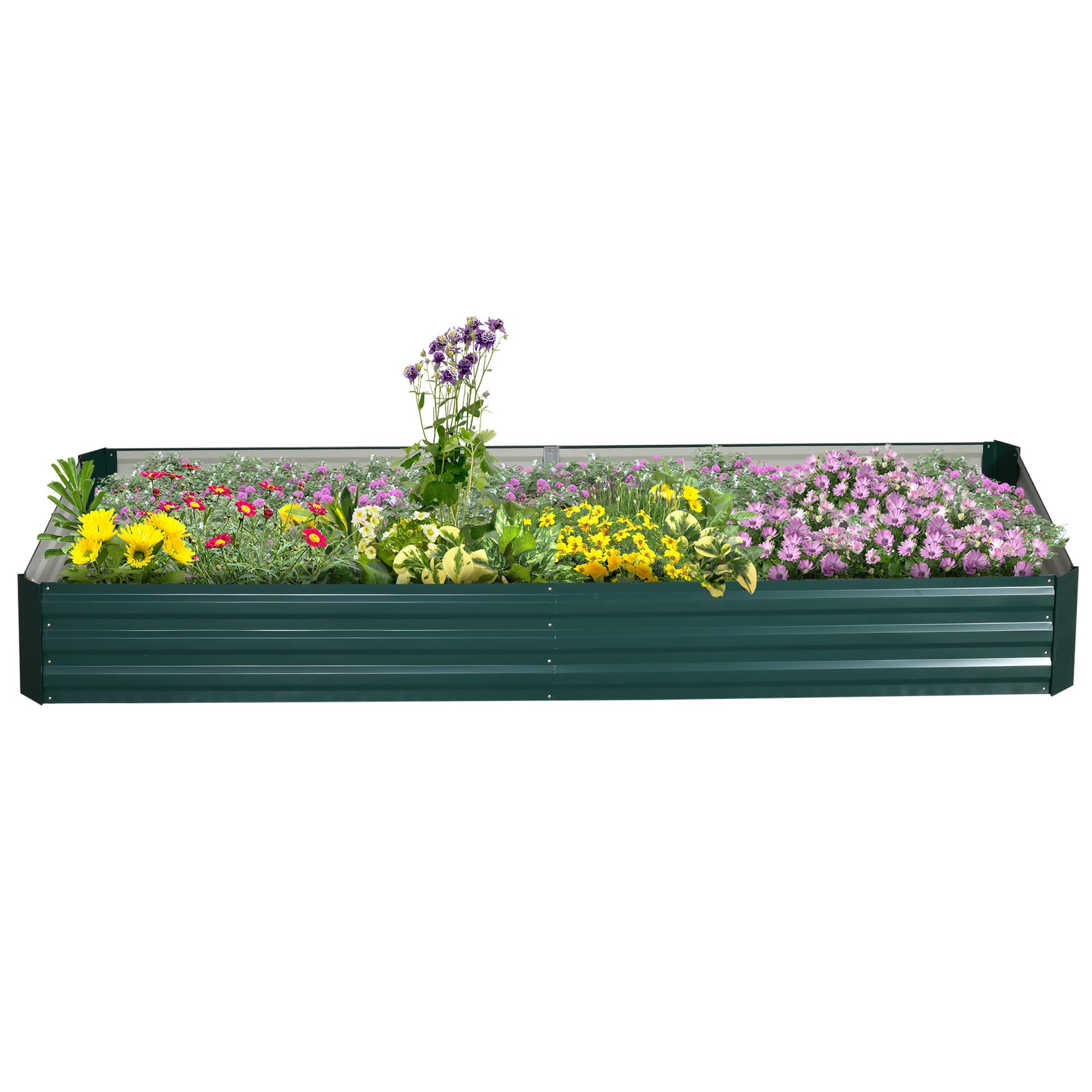 Steel Raised Garden Bed Planter Open Bottom | Green