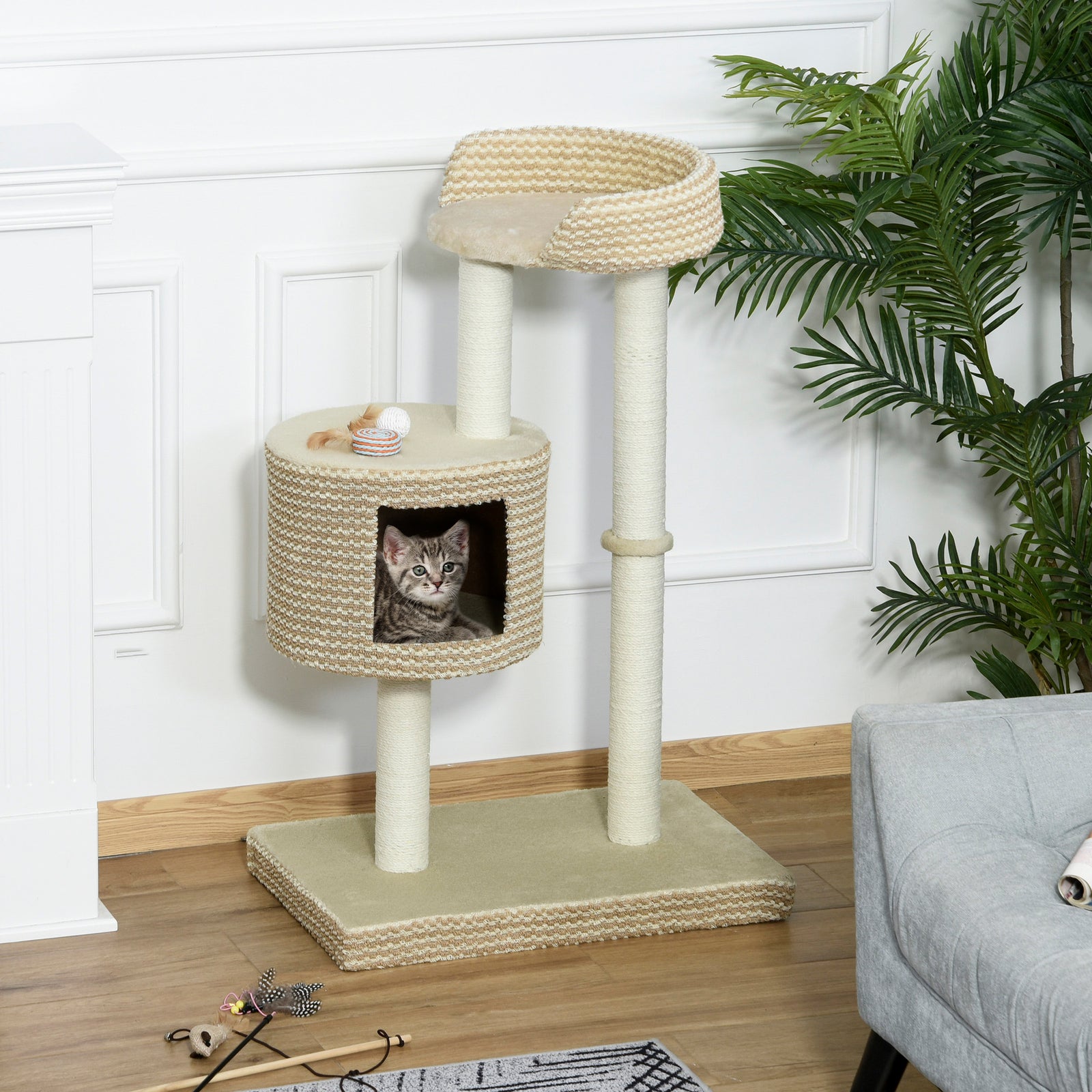 Cat Tree Tower Activity Centre With Jute Scratching Posts Condo