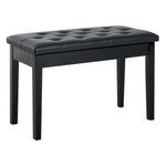 Classic Piano Bench Padded Seat Makeup Stool Solid Wood | One Size | Black
