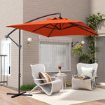 3m Cantilever Banana Parasol W/ Cross Base | Orange