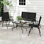 Black 4-piece Patio Set With Mesh Seats