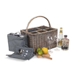 Grey Gin Picnic Drinks Wicker Basket