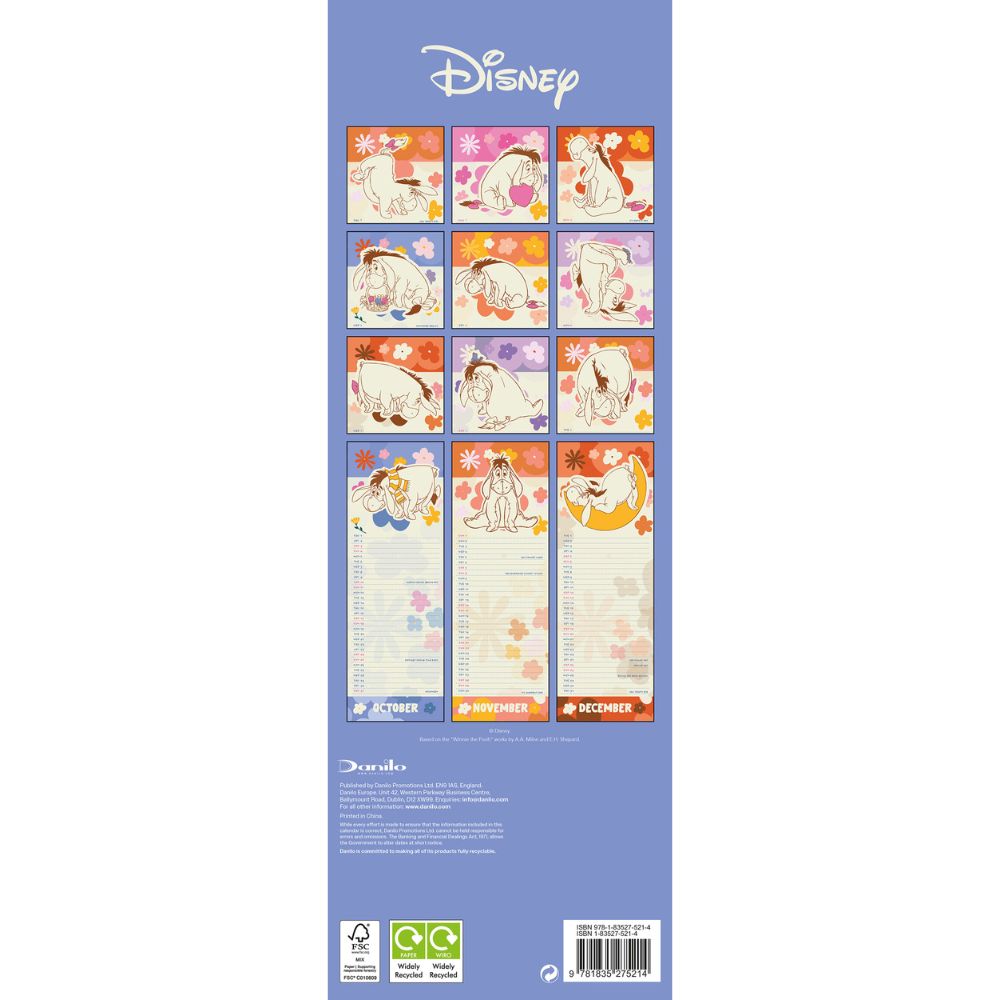 Disney Eeyore 2026 Slim Calendar Official Product