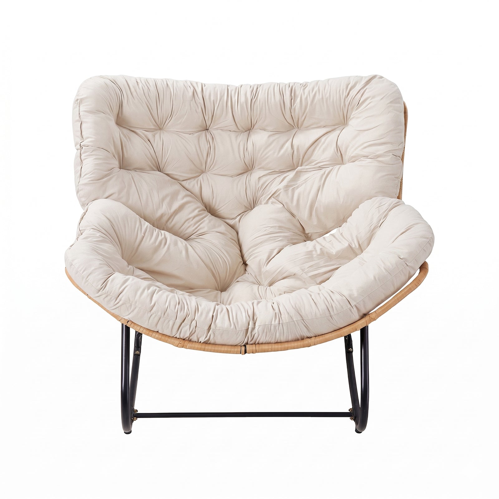 Rocking Chair With Soft Cushion | Beige