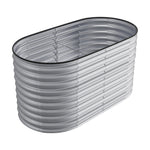 80cm Height Gardens Plan Oval-shaped Galvanized Steel Raised Garden Bed | Small | Galvanized Silver