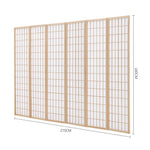 6-panel Freestanding Room Divider – Pine Wood Lattice Design | Natural