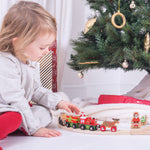 Wooden Christmas Train Engine & Carriages