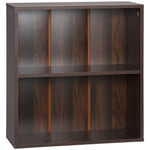 Bookshelf Display Storage Shelf With 2 Compartments Study | One Size | Brown