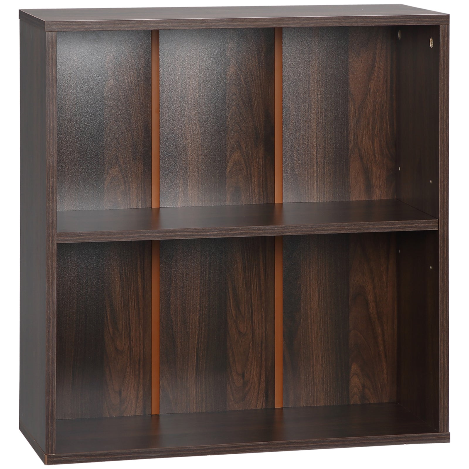 Bookshelf Display Storage Shelf With 2 Compartments Study | One Size | Brown