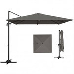 3 X 3 M Cantilever Parasol, Square Patio Umbrella With Crank Handle | Dark Grey