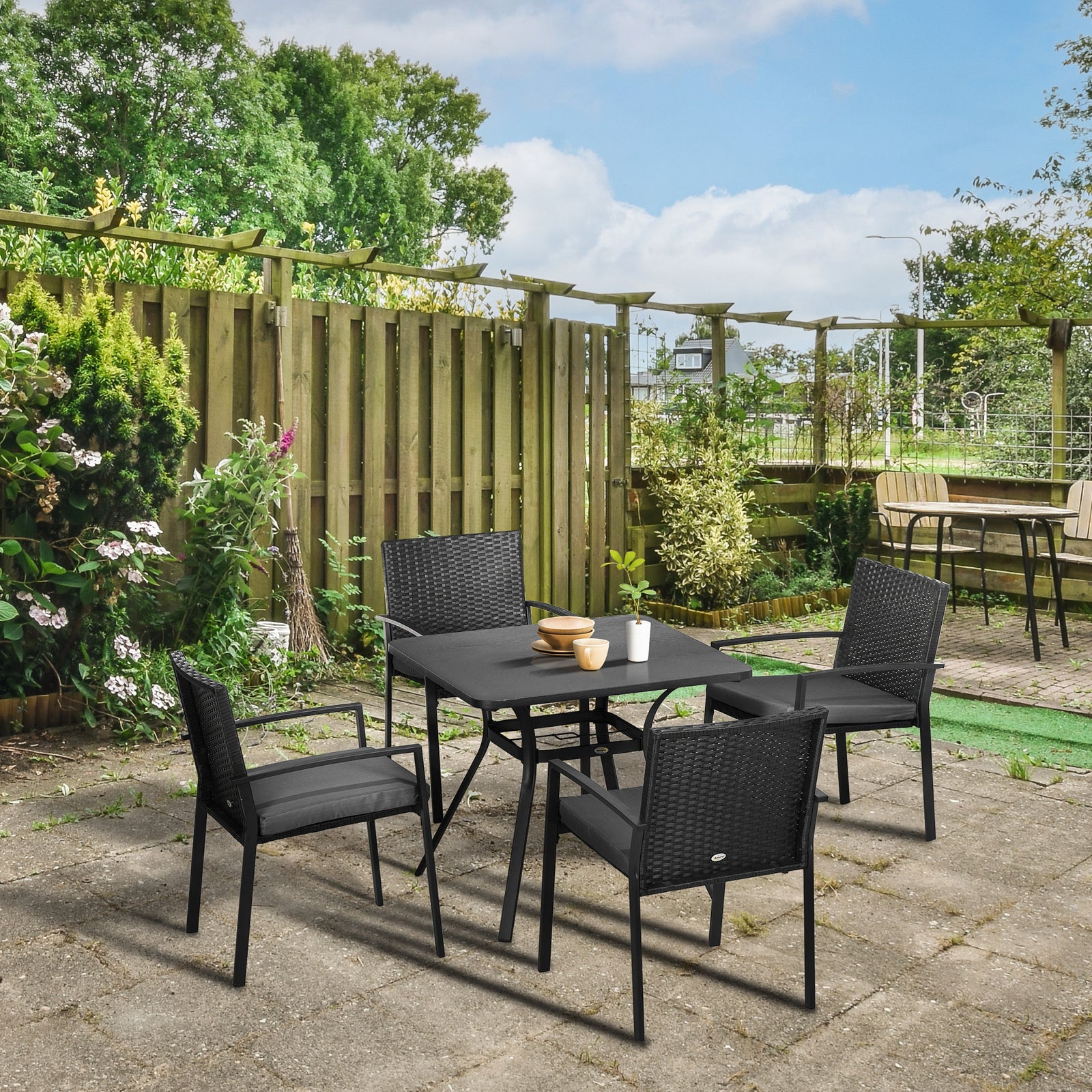 4 Seater Rattan Furniture Set W/ Cushions