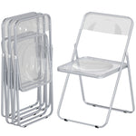 HOMCOM Foldable Chairs With Heavy Duty Steel Frame, Clear