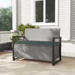 Garden Storage Bench, 151.5l Pe Rattan Bench With Storage