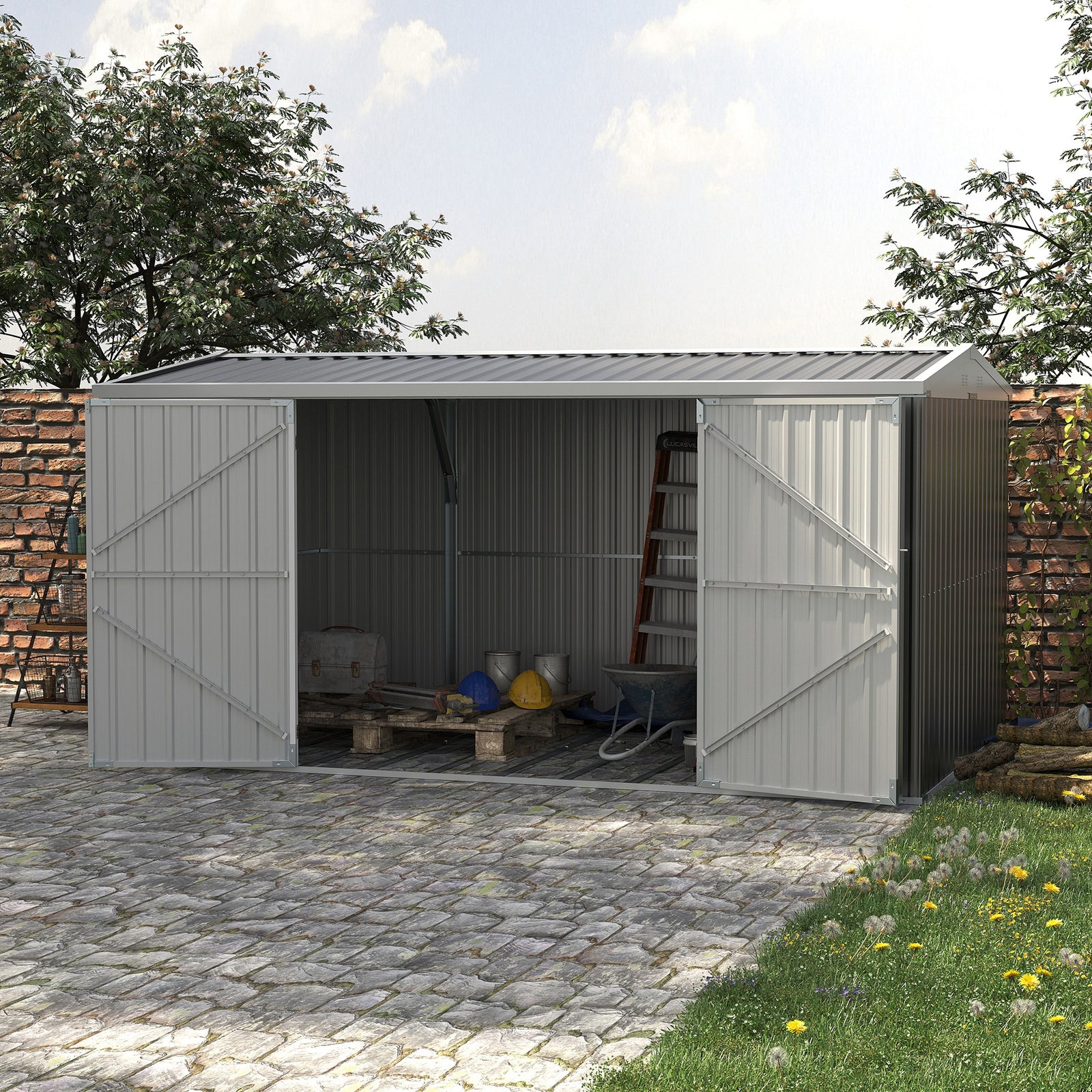 Outdoor Garden Storage Shed Steel Tool Storage Box