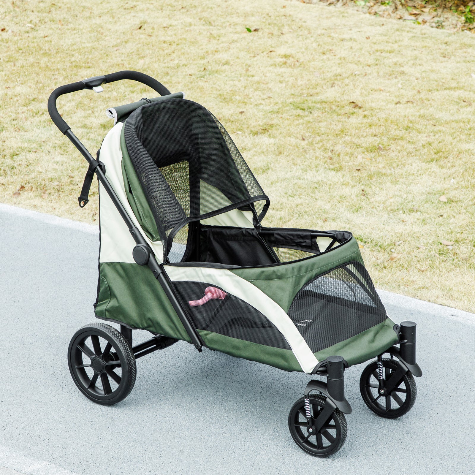 Easy Folding Pet Stroller For Large Dogs | Green