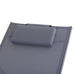 Outsunny Sun Lounger Half Circle Arms Adjustable Head Footrest