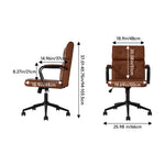 Ergonomic Brown Pu Office Chair – Vintage Style, 360° Swivel, Adjustable Height, Recline 15°