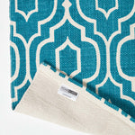 Riga 100% Cotton Printed Patterned Rug Hall Runner, 66 X 200 Cm | 200cm | Teal