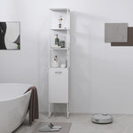 HOMCOM Tall Bathroom Cabinet With 3 Open Shelves Adjustable Shelf