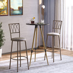 Swivel Armless Upholstered Bar Stools Set Of 2