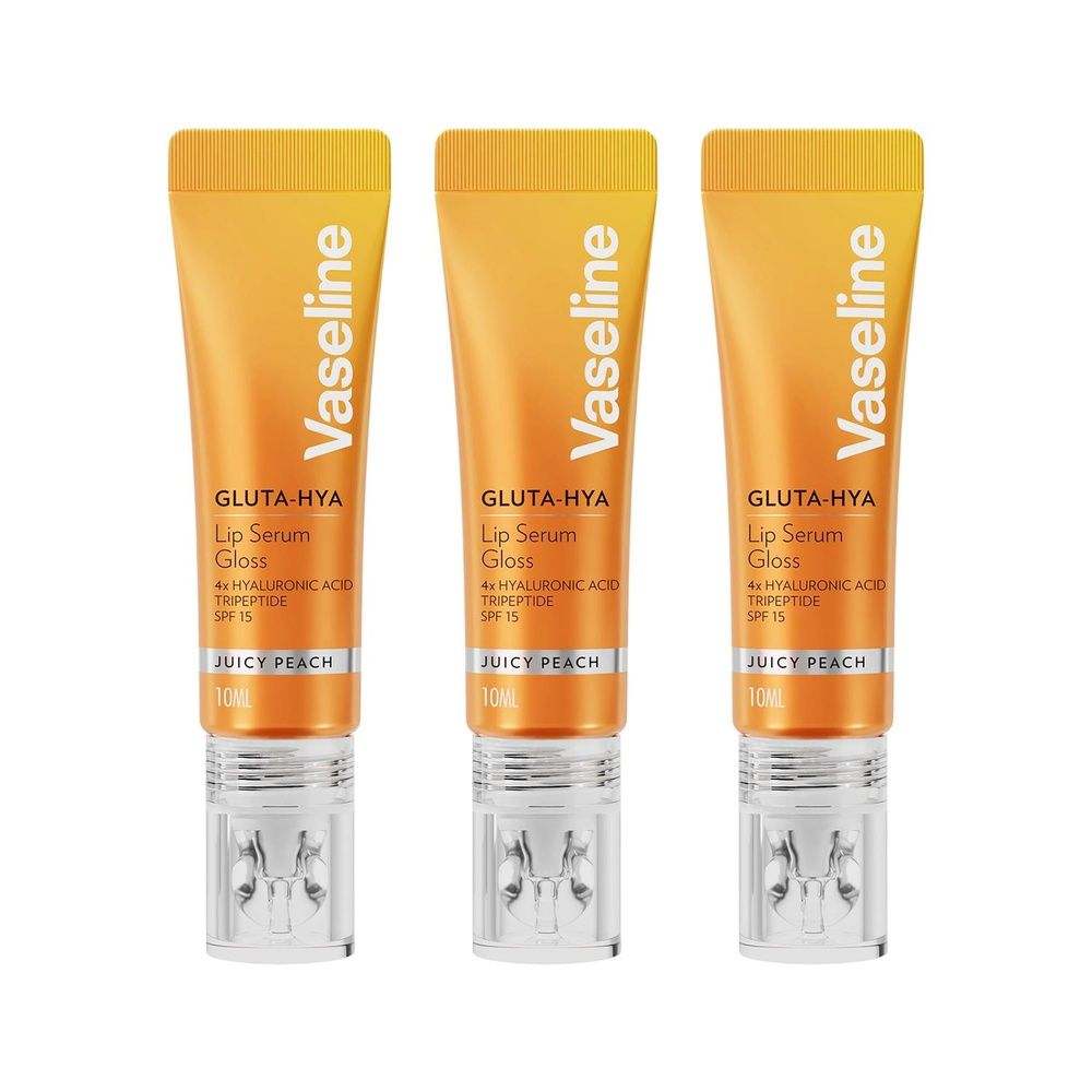 Gluta-hya Lip Serum Gloss Juicy Peach Hydrating Moisture Care | Set-of-3