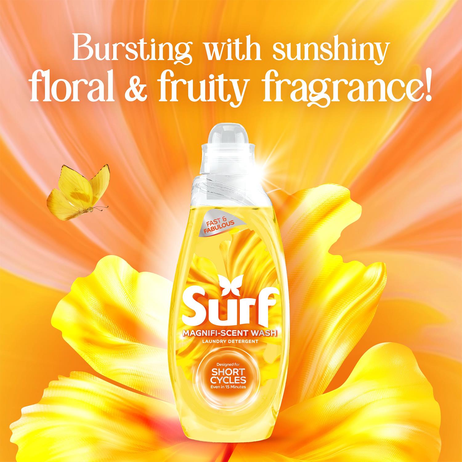 Liquid Laundry Detergent Magnifi-scent Wash Sunshine Blossom 1.485l-55w,4pk