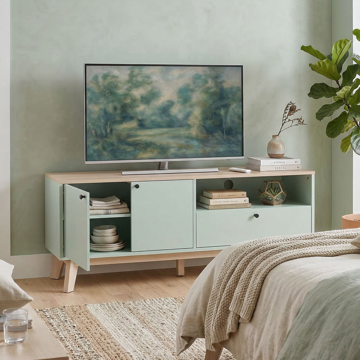 HOMCOM Entertainment Center With Adjustable Shelf For Tvs Up To 36 Inch