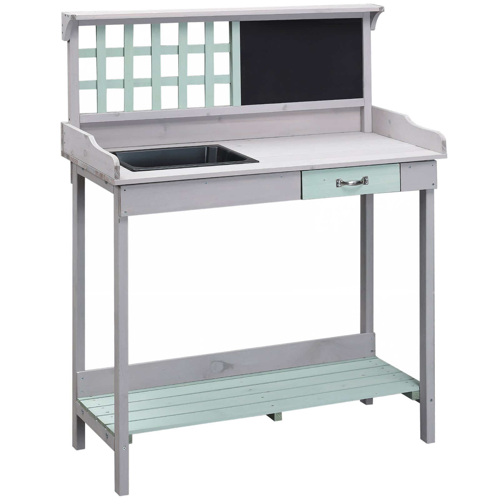 Garden Potting Table, Sink And Blackboard