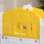 7 In 1 Toddler Slide With Basketball Hoop, For 1-3 Years, Yellow