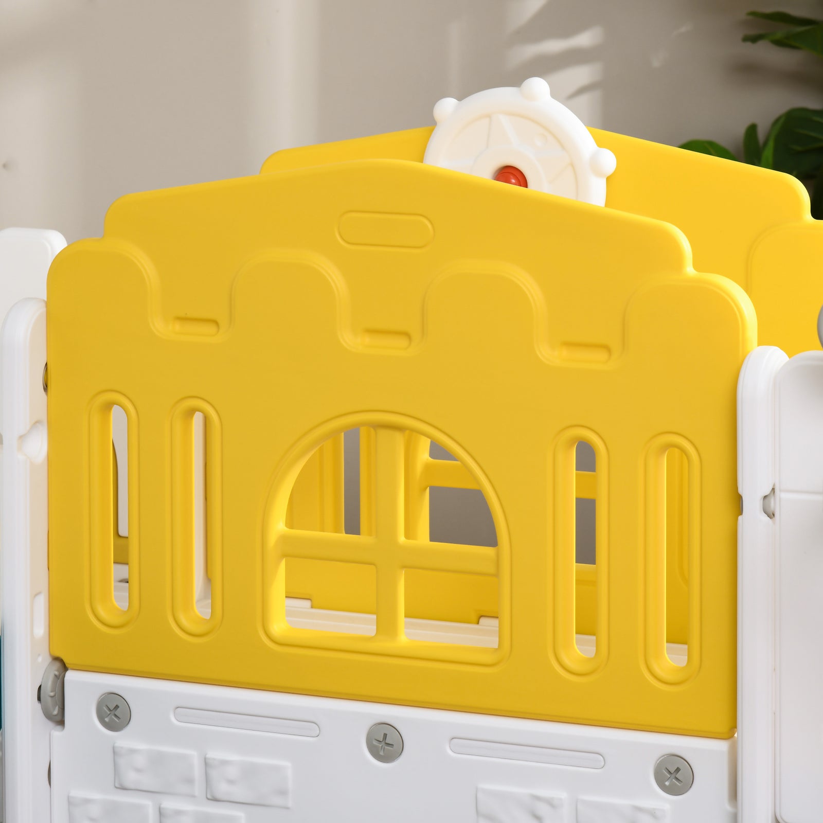 7 In 1 Toddler Slide With Basketball Hoop, For 1-3 Years, Yellow
