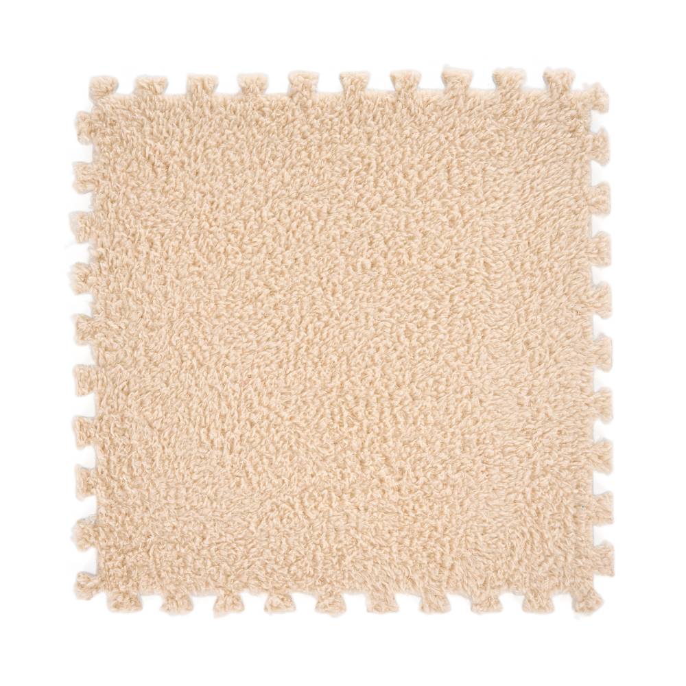 12pcs Interlocking Foam Play Mats For Kids – Soft, 30cm X 30cm Puzzle Floor Tiles | Light Brown
